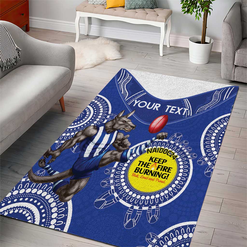 Custom AFL Kangaroos NAIDOC Week Area Rug Keep The Fire Burning Indigenous Art - Vibe Hoodie Shop