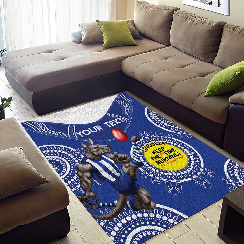 Custom AFL Kangaroos NAIDOC Week Area Rug Keep The Fire Burning Indigenous Art - Vibe Hoodie Shop