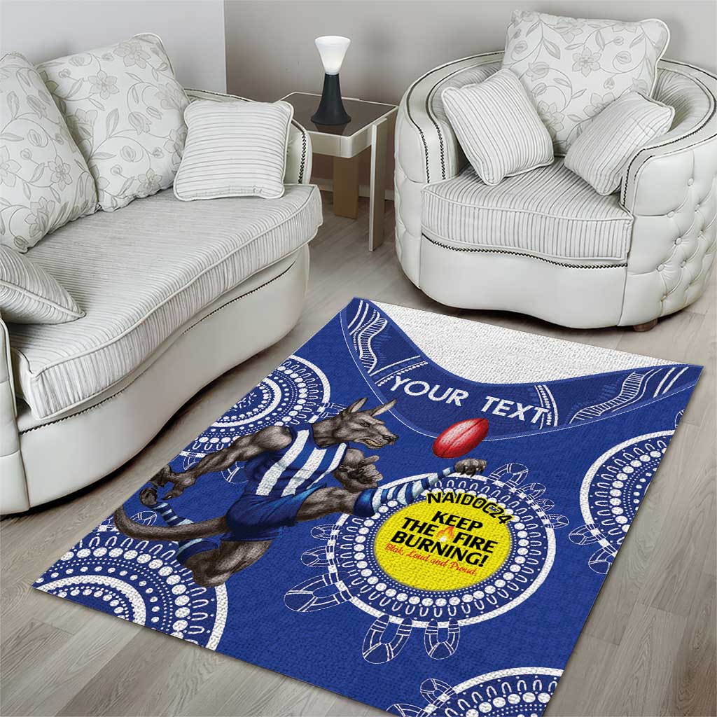 Custom AFL Kangaroos NAIDOC Week Area Rug Keep The Fire Burning Indigenous Art - Vibe Hoodie Shop