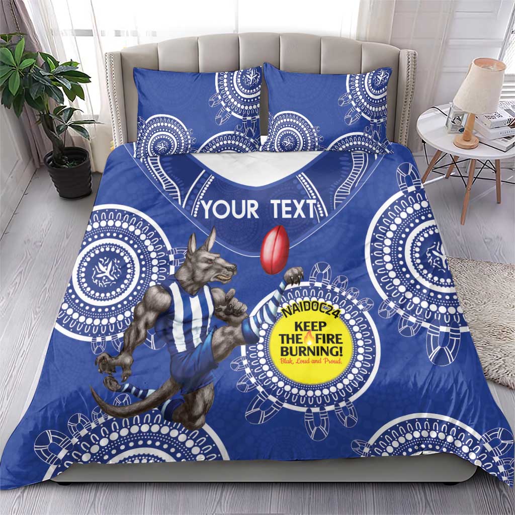 Custom AFL Kangaroos NAIDOC Week Bedding Set Keep The Fire Burning Indigenous Art - Vibe Hoodie Shop