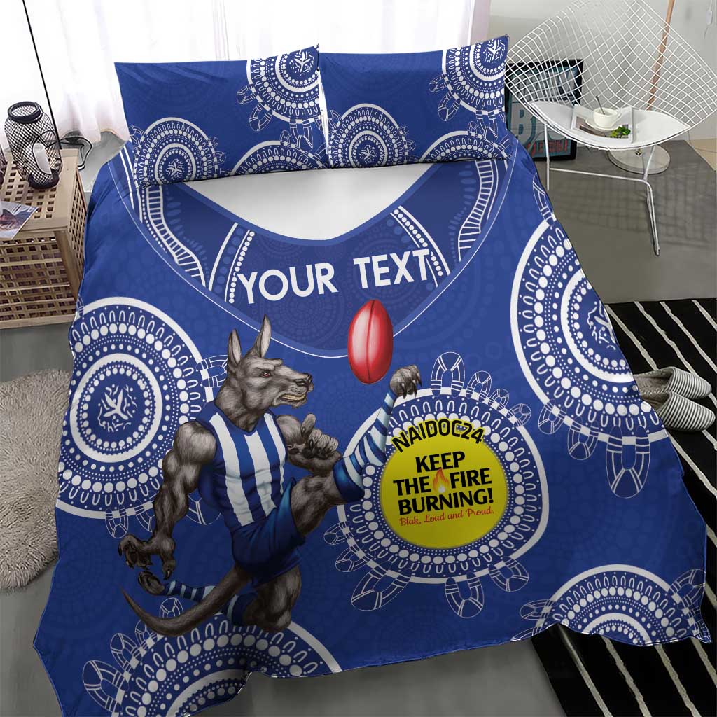 Custom AFL Kangaroos NAIDOC Week Bedding Set Keep The Fire Burning Indigenous Art - Vibe Hoodie Shop
