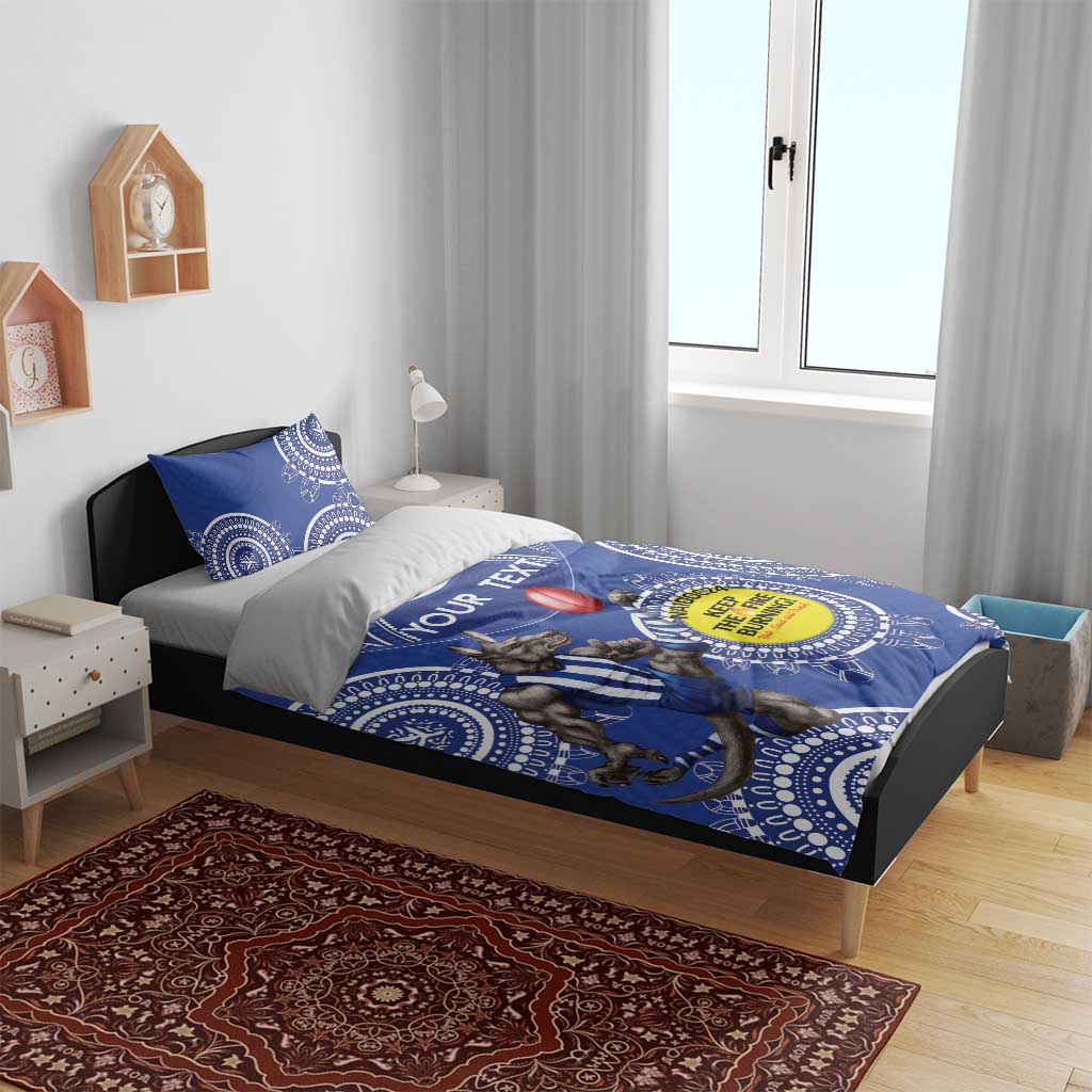 Custom AFL Kangaroos NAIDOC Week Bedding Set Keep The Fire Burning Indigenous Art - Vibe Hoodie Shop