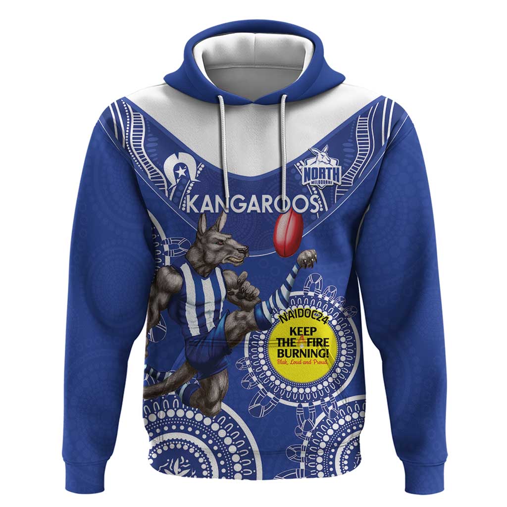 Custom AFL Kangaroos NAIDOC Week Hoodie Keep The Fire Burning Indigenous Art - Vibe Hoodie Shop
