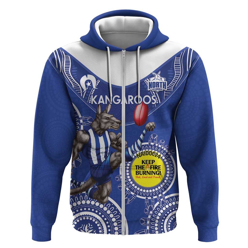 Custom AFL Kangaroos NAIDOC Week Hoodie Keep The Fire Burning Indigenous Art - Vibe Hoodie Shop