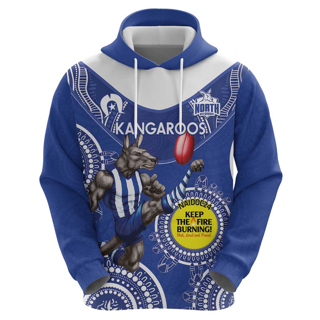 Custom AFL Kangaroos NAIDOC Week Hoodie Keep The Fire Burning Indigenous Art - Vibe Hoodie Shop