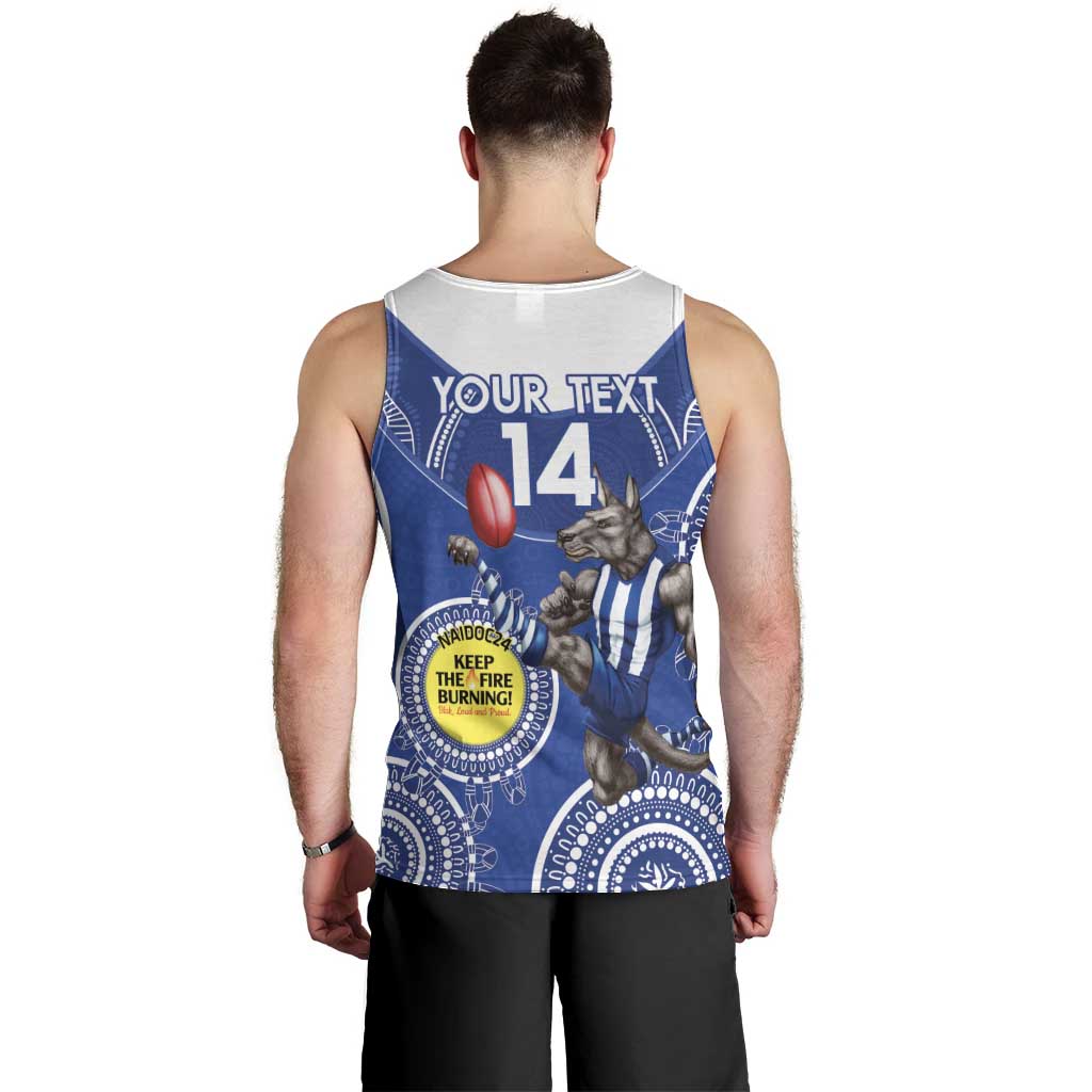 Custom AFL Kangaroos NAIDOC Week Men Tank Top Keep The Fire Burning Indigenous Art - Vibe Hoodie Shop