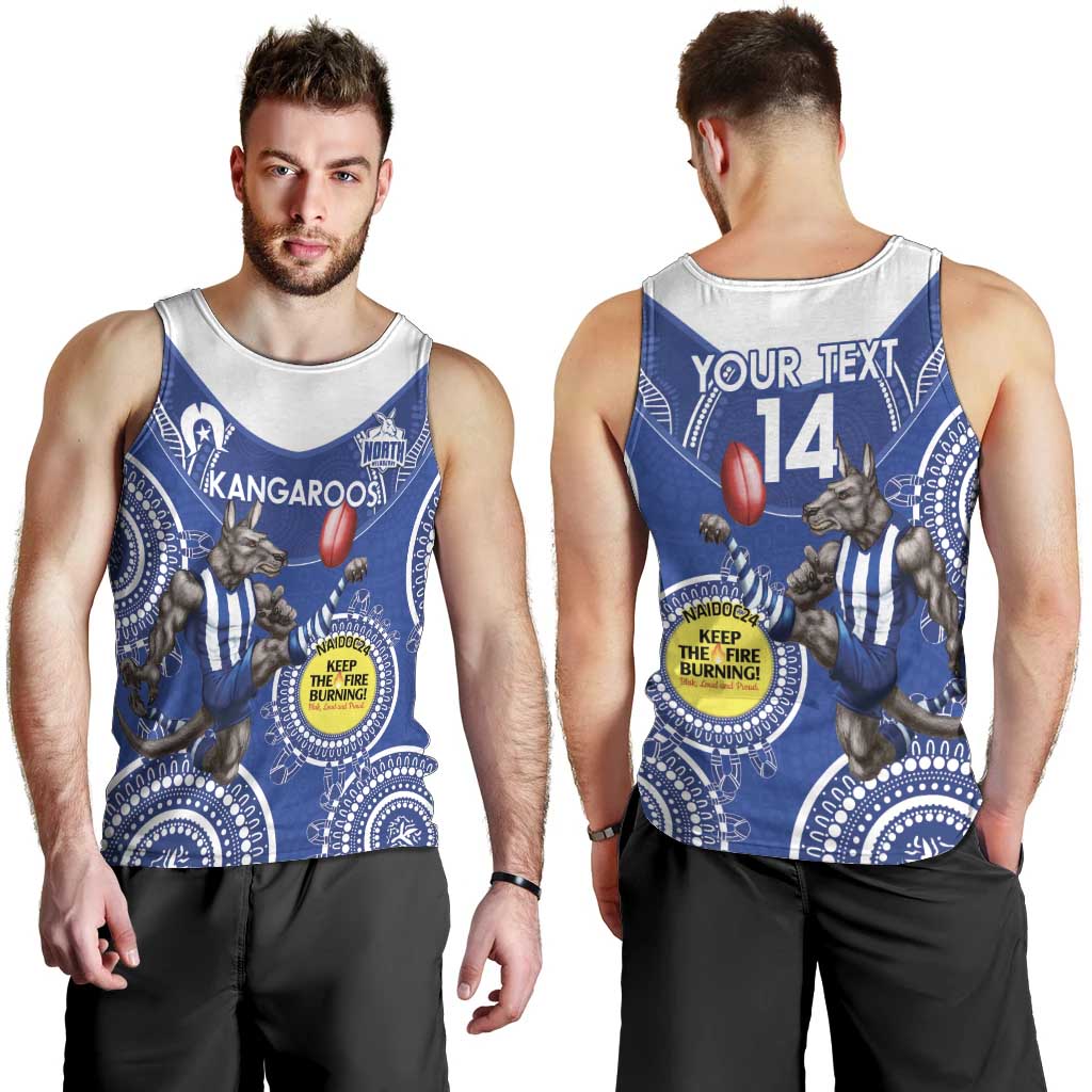 Custom AFL Kangaroos NAIDOC Week Men Tank Top Keep The Fire Burning Indigenous Art - Vibe Hoodie Shop