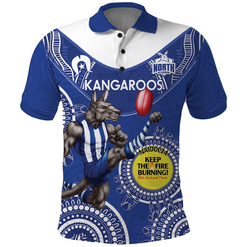 Custom AFL Kangaroos NAIDOC Week Polo Shirt Keep The Fire Burning Indigenous Art - Vibe Hoodie Shop