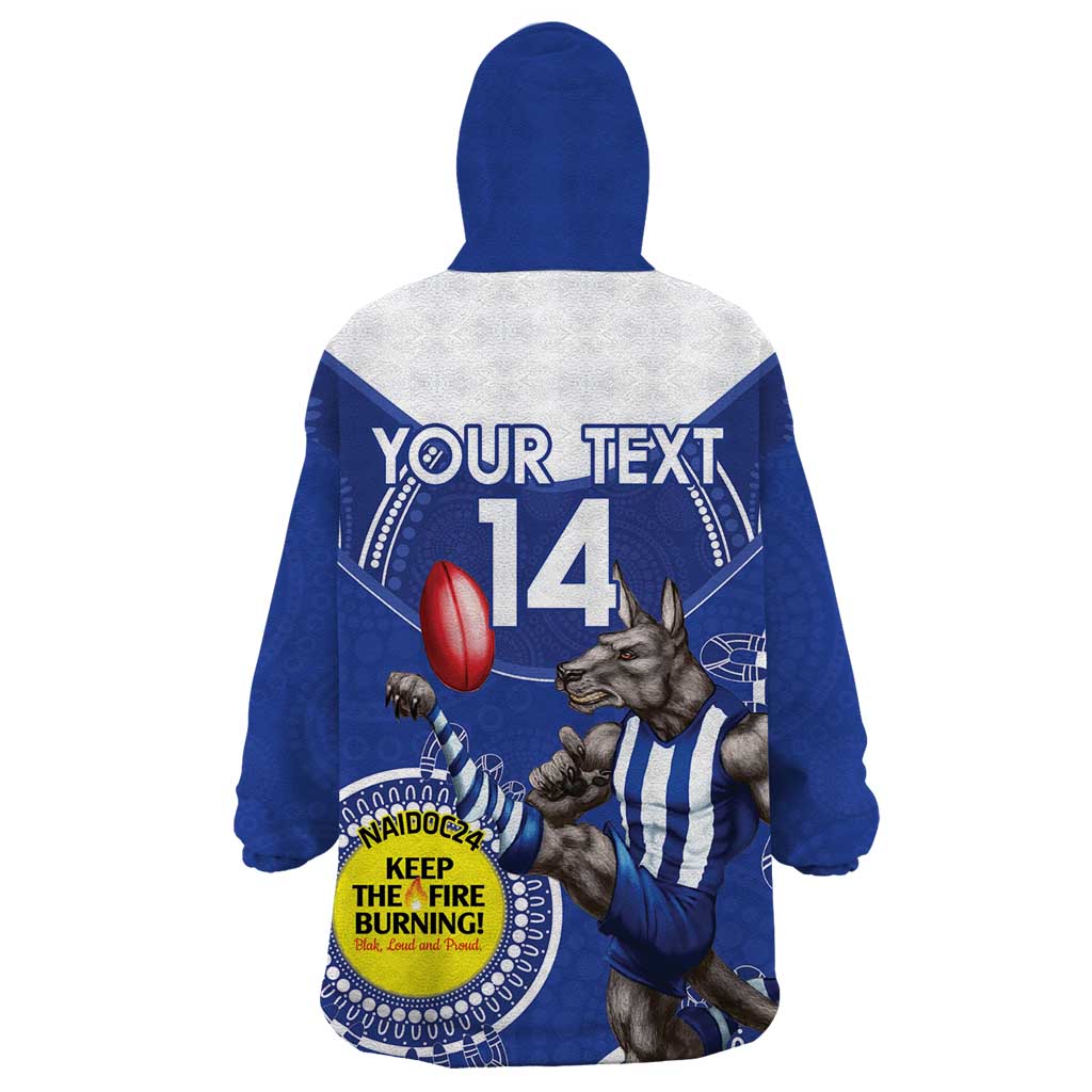 Custom AFL Kangaroos NAIDOC Week Wearable Blanket Hoodie Keep The Fire Burning Indigenous Art - Vibe Hoodie Shop