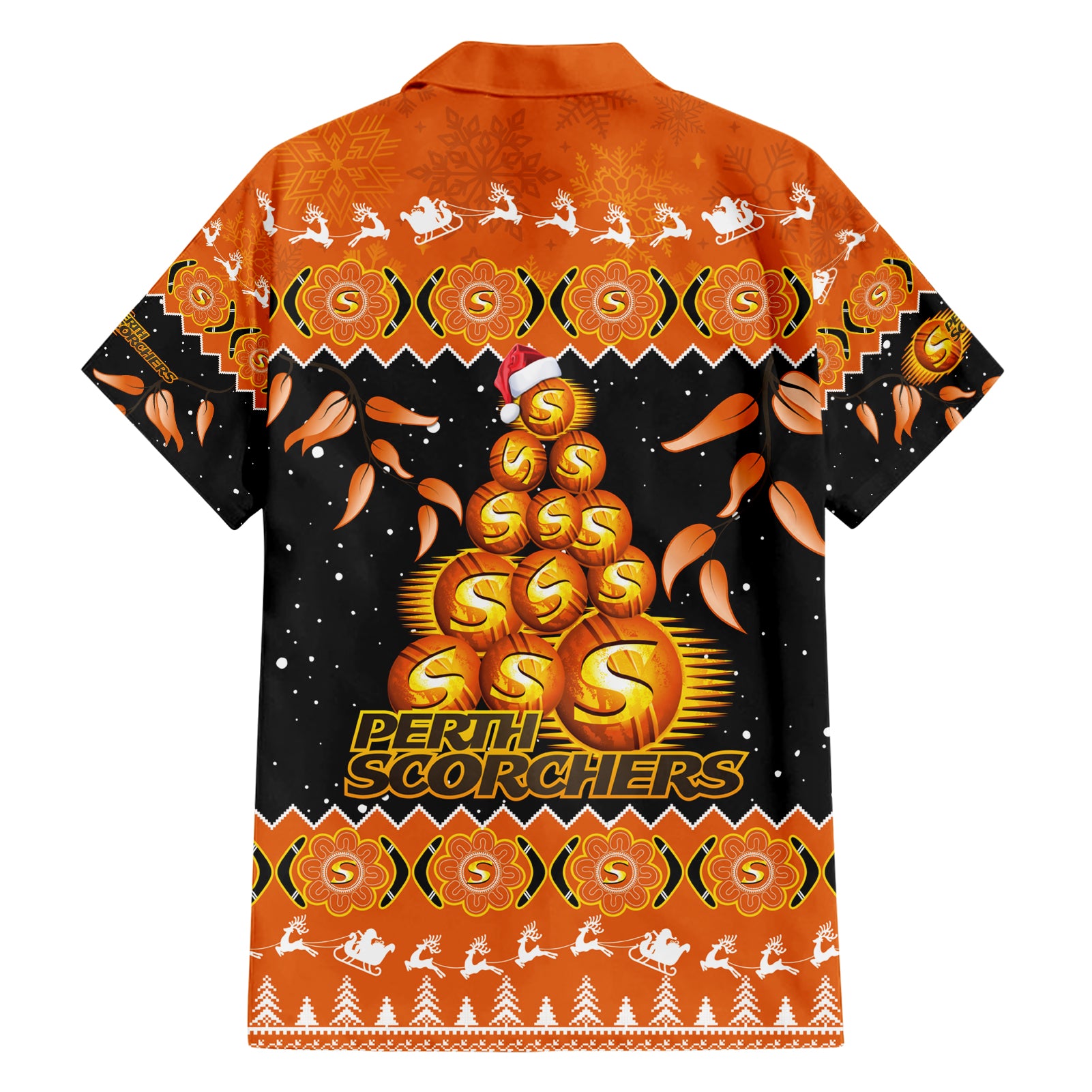 Perth Scorchers Cricket Christmas Hawaiian Shirt Merry Xmas 2023 Indigenous Art - Vibe Hoodie Shop