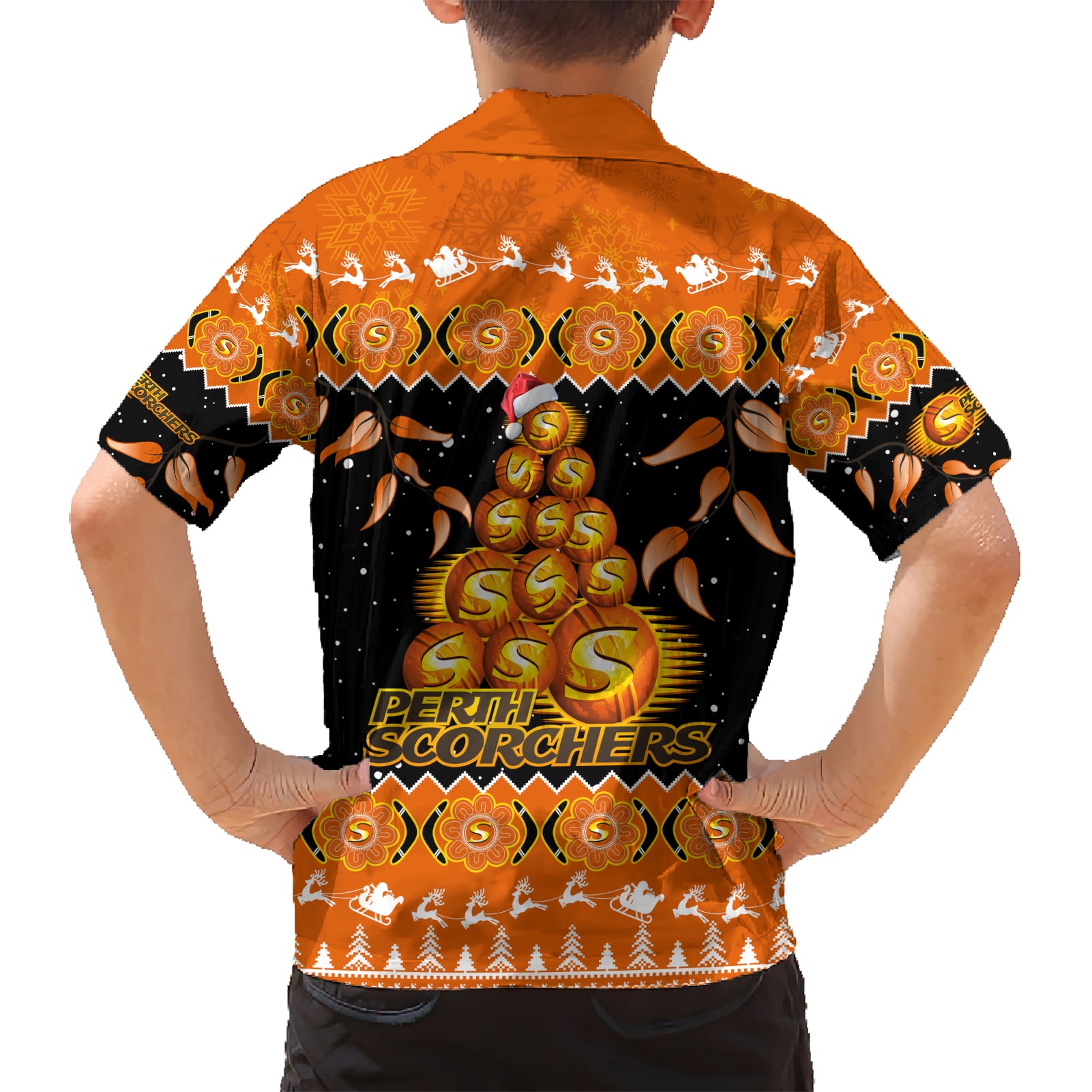 Perth Scorchers Cricket Christmas Hawaiian Shirt Merry Xmas 2023 Indigenous Art - Vibe Hoodie Shop