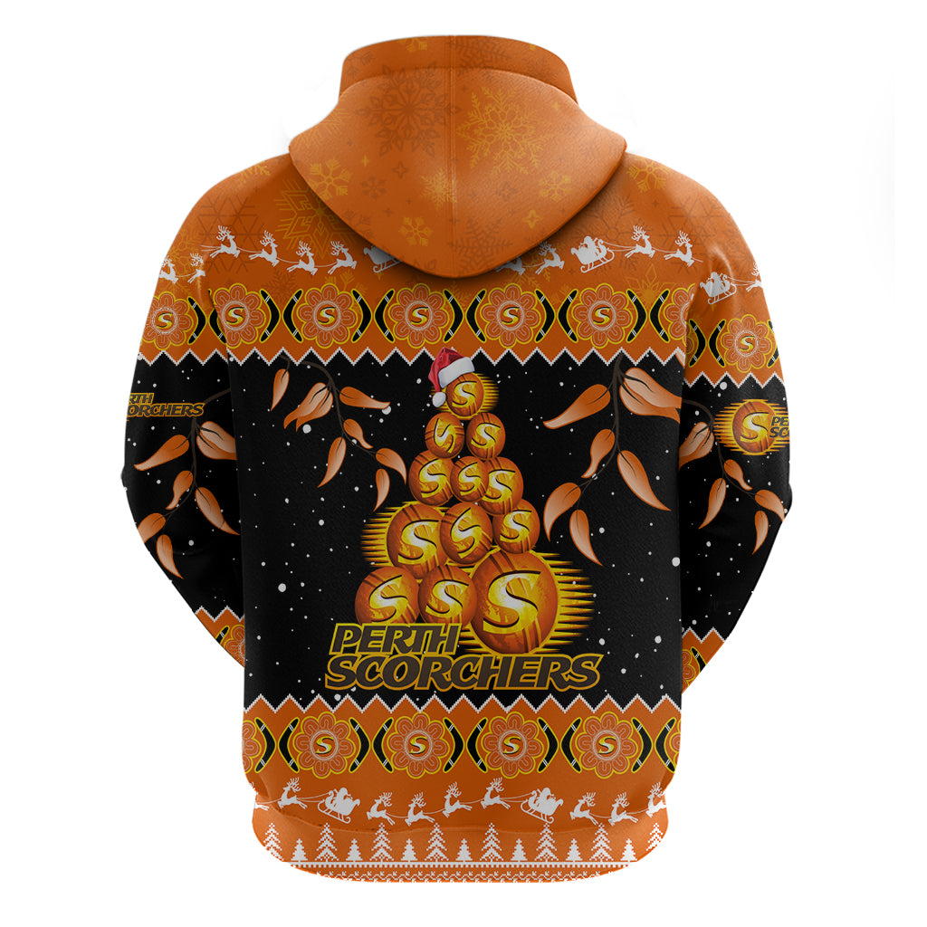 Perth Scorchers Cricket Christmas Hoodie Merry Xmas 2023 Indigenous Art - Vibe Hoodie Shop