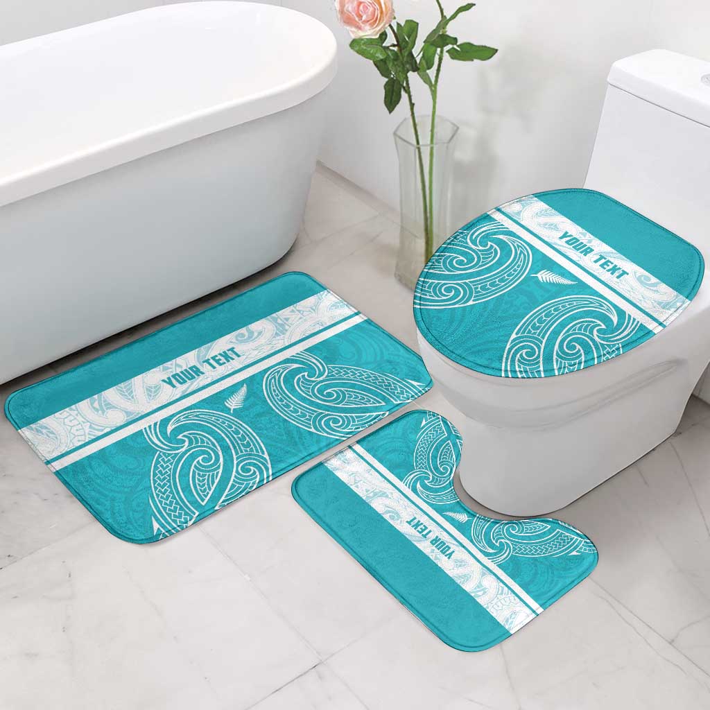 New Zealand Silver Fern Cricket Custom Bathroom Set Black Cap Teal Maori Pattern - Vibe Hoodie