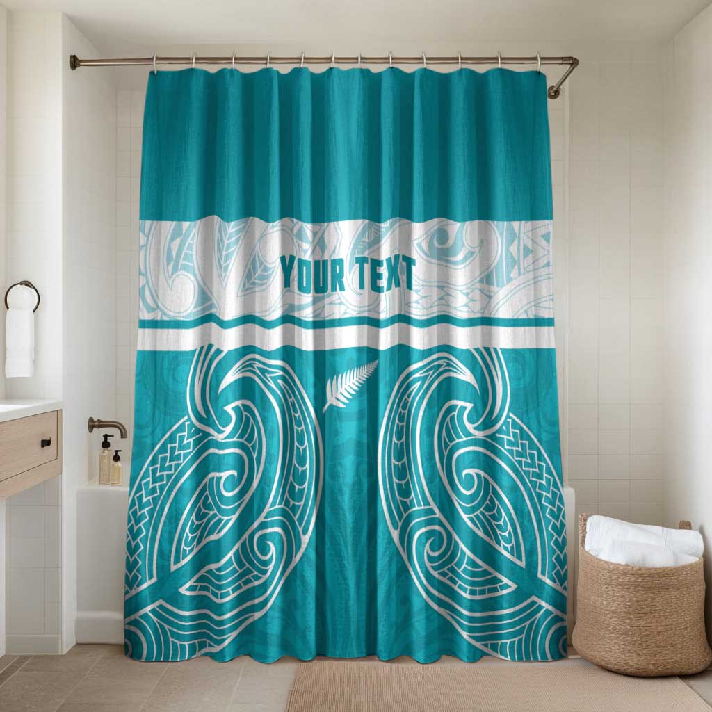 New Zealand Silver Fern Cricket Custom Bathroom Set Black Cap Teal Maori Pattern - Vibe Hoodie