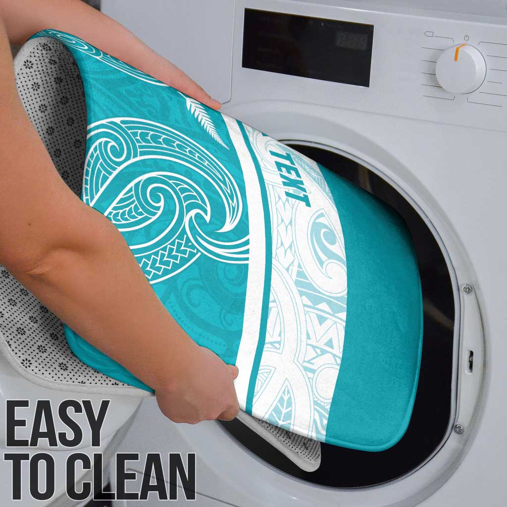 New Zealand Silver Fern Cricket Custom Bathroom Set Black Cap Teal Maori Pattern - Vibe Hoodie