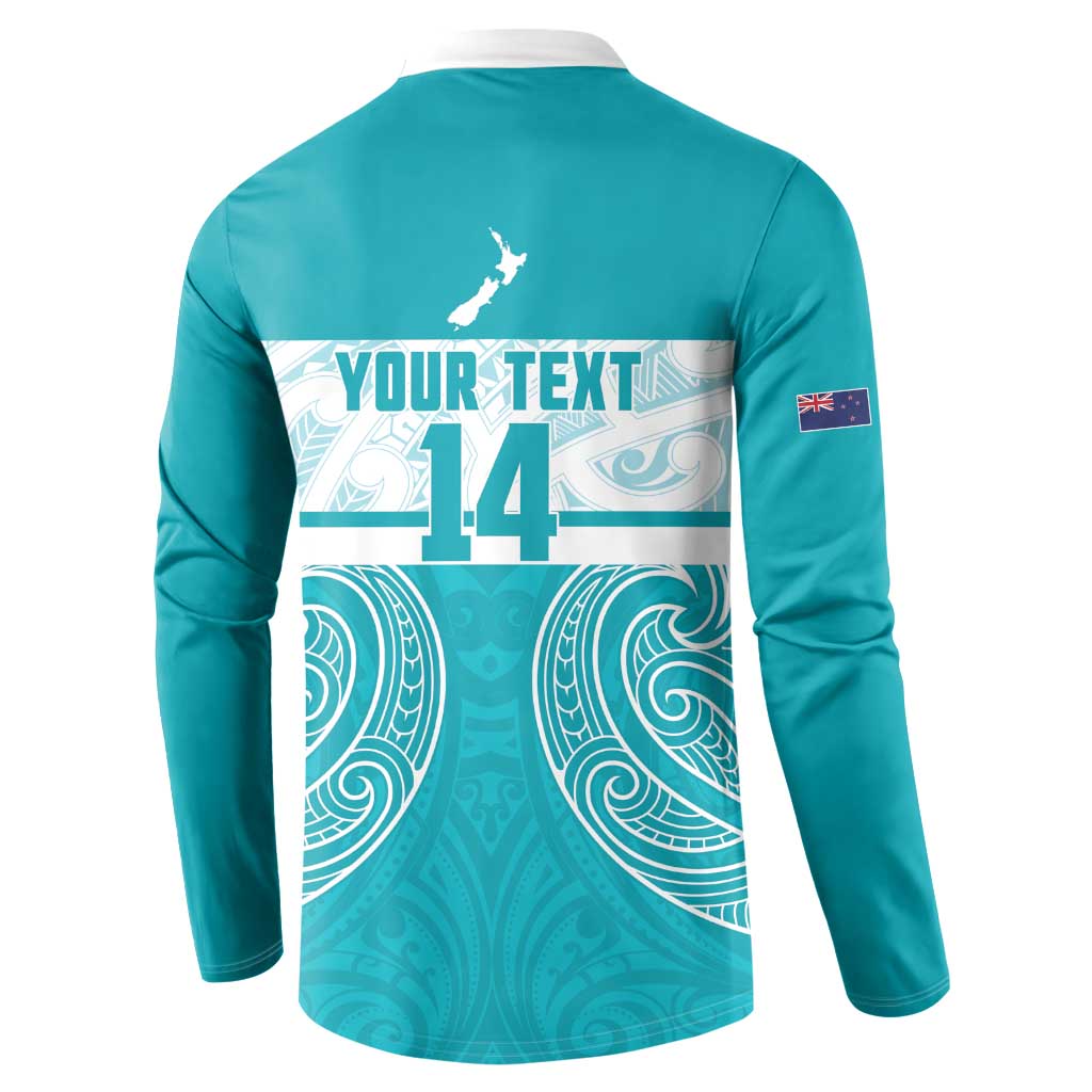 New Zealand Silver Fern Cricket Custom Button Sweatshirt Black Cap Teal Maori Pattern - Vibe Hoodie