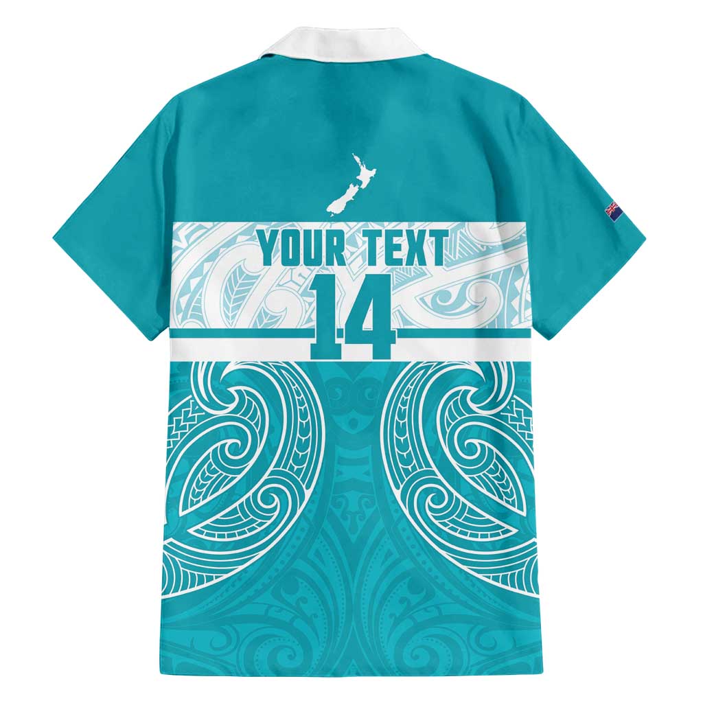 New Zealand Silver Fern Cricket Custom Family Matching Long Sleeve Bodycon Dress and Hawaiian Shirt Black Cap Teal Maori Pattern - Vibe Hoodie