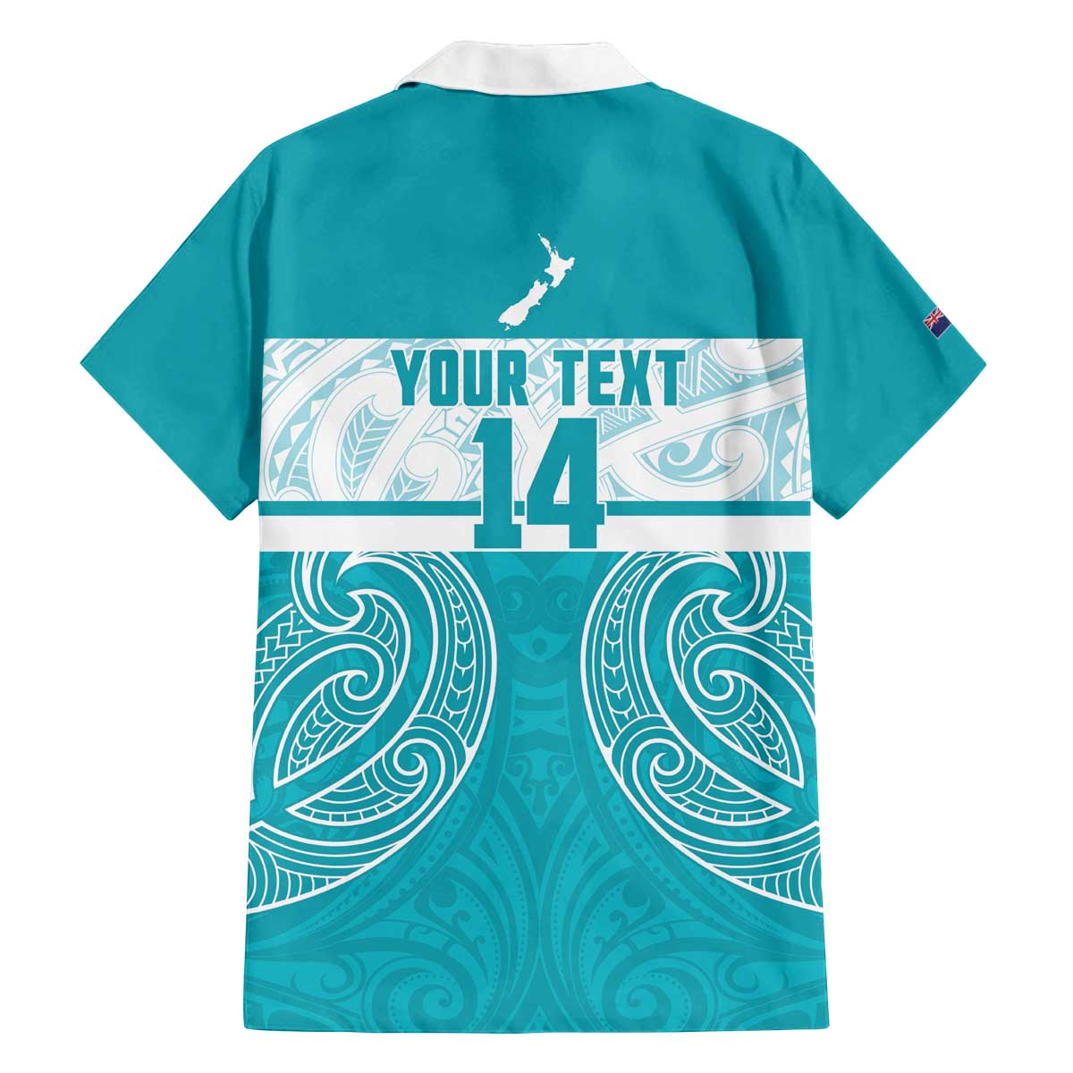 New Zealand Silver Fern Cricket Custom Family Matching Off The Shoulder Long Sleeve Dress and Hawaiian Shirt Black Cap Teal Maori Pattern - Vibe Hoodie