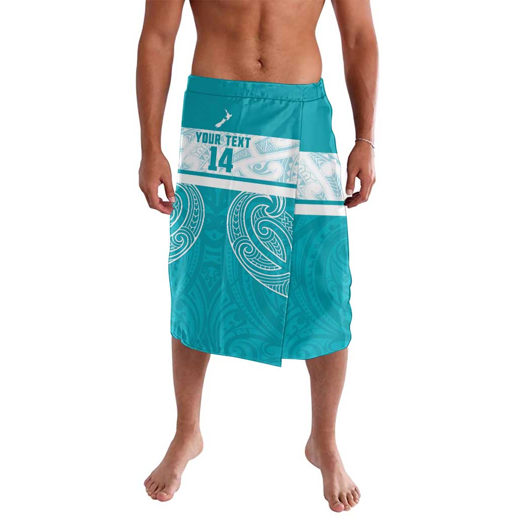 New Zealand Silver Fern Cricket Custom Lavalava Black Cap Teal Maori Pattern - Vibe Hoodie