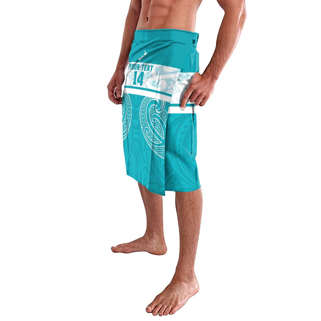 New Zealand Silver Fern Cricket Custom Lavalava Black Cap Teal Maori Pattern - Vibe Hoodie