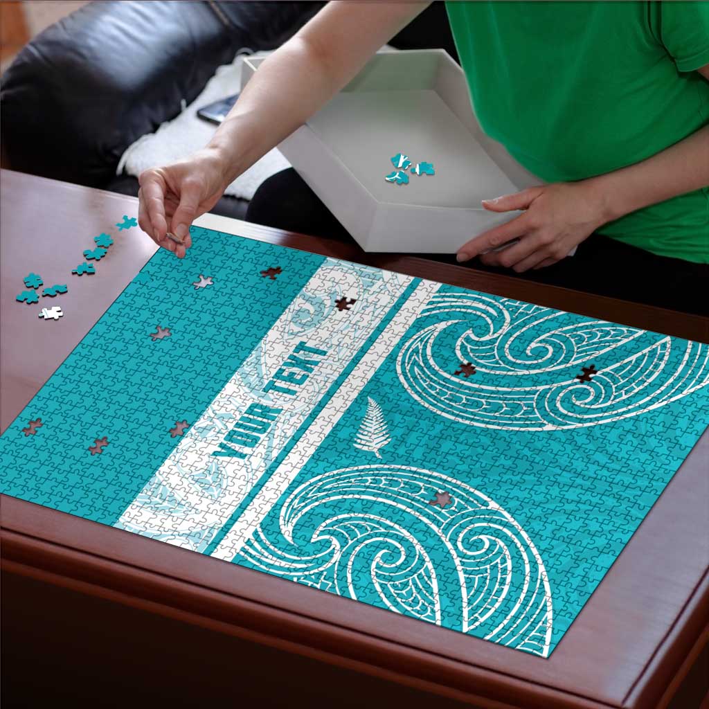 New Zealand Silver Fern Cricket Custom Puzzle Black Cap Teal Maori Pattern - Vibe Hoodie