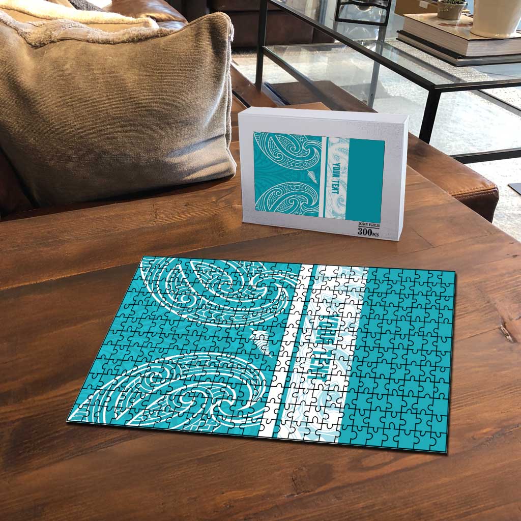 New Zealand Silver Fern Cricket Custom Puzzle Black Cap Teal Maori Pattern - Vibe Hoodie