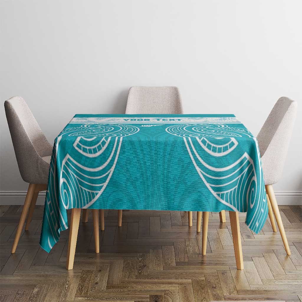 New Zealand Silver Fern Cricket Custom Tablecloth Black Cap Teal Maori Pattern - Vibe Hoodie