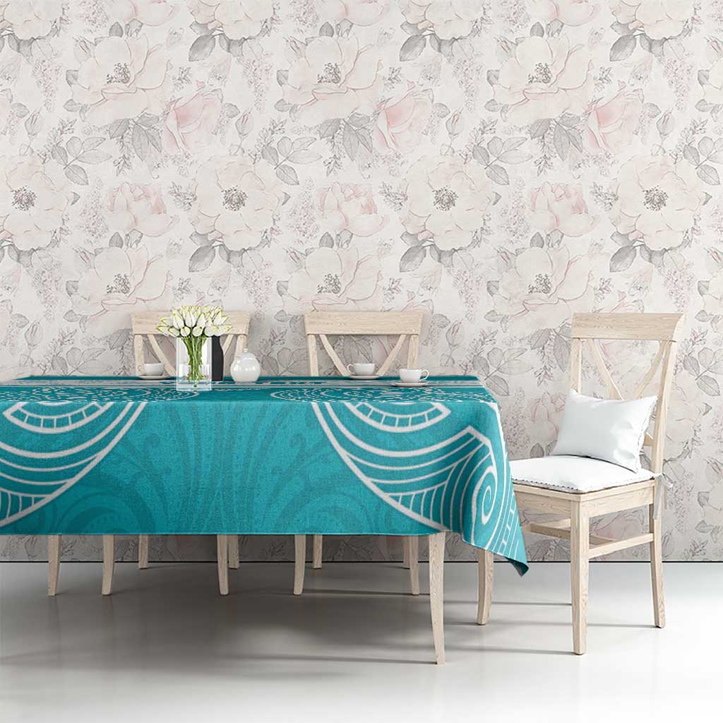 New Zealand Silver Fern Cricket Custom Tablecloth Black Cap Teal Maori Pattern - Vibe Hoodie