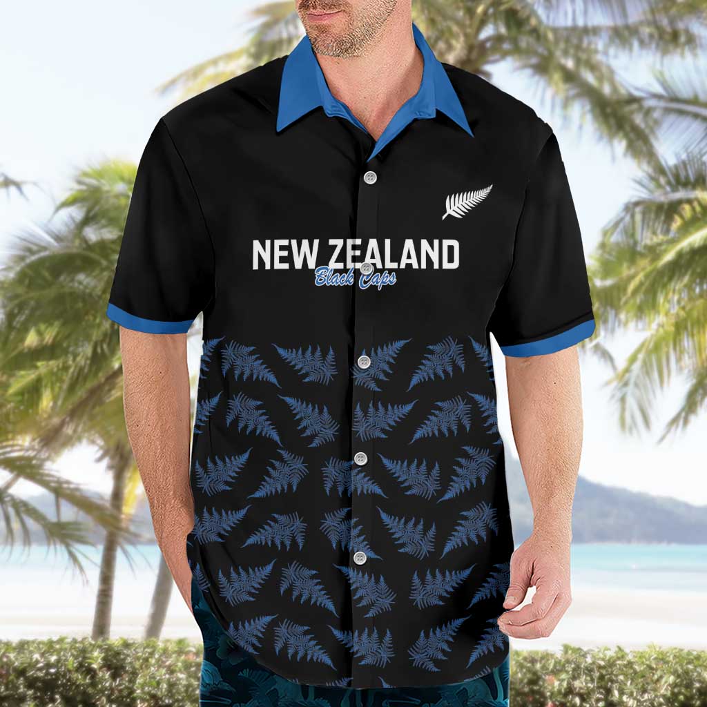 New Zealand Silver Fern Cricket Custom Hawaiian Shirt Black Cap T20 Version - Vibe Hoodie