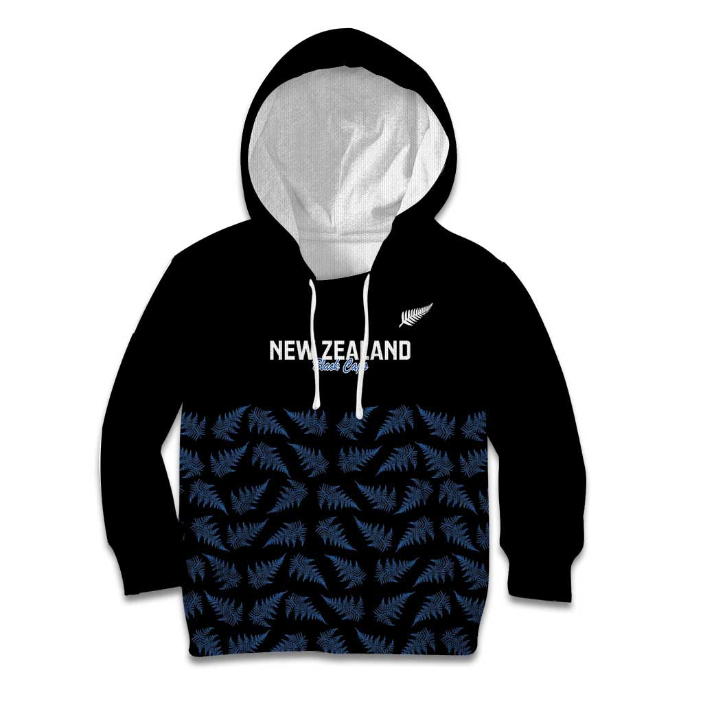 New Zealand Silver Fern Cricket Custom Kid Hoodie Black Cap T20 Version - Vibe Hoodie