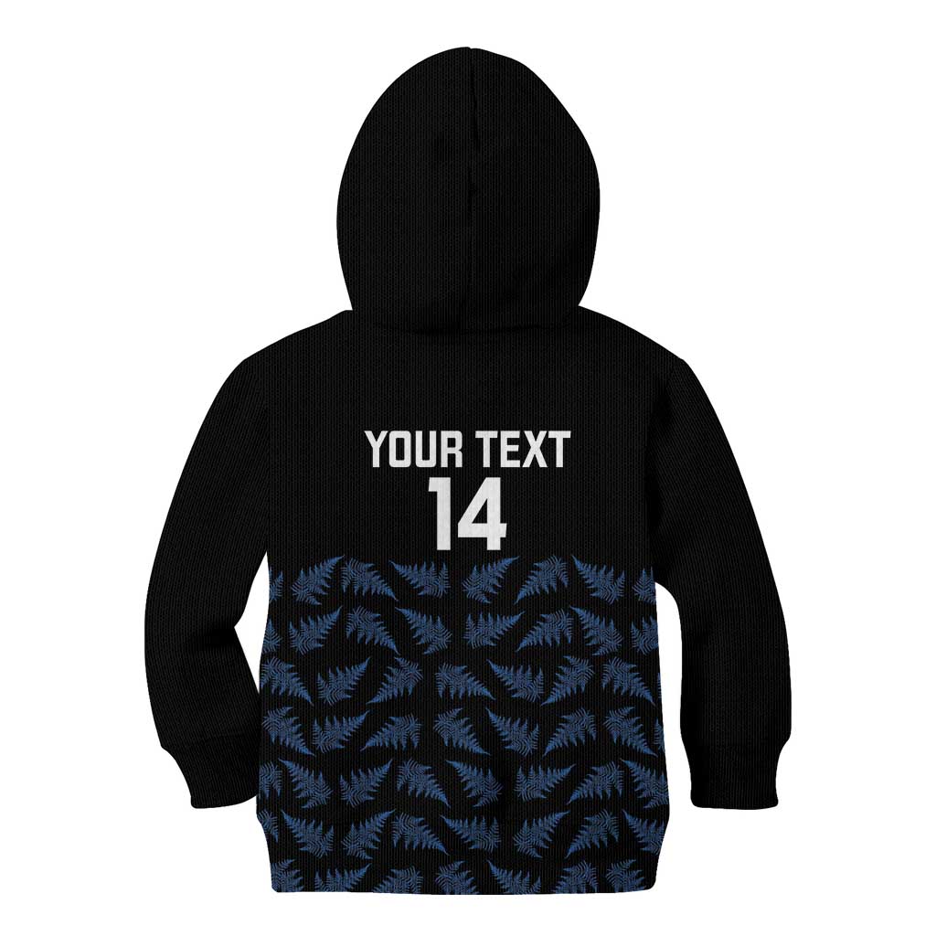 New Zealand Silver Fern Cricket Custom Kid Hoodie Black Cap T20 Version - Vibe Hoodie