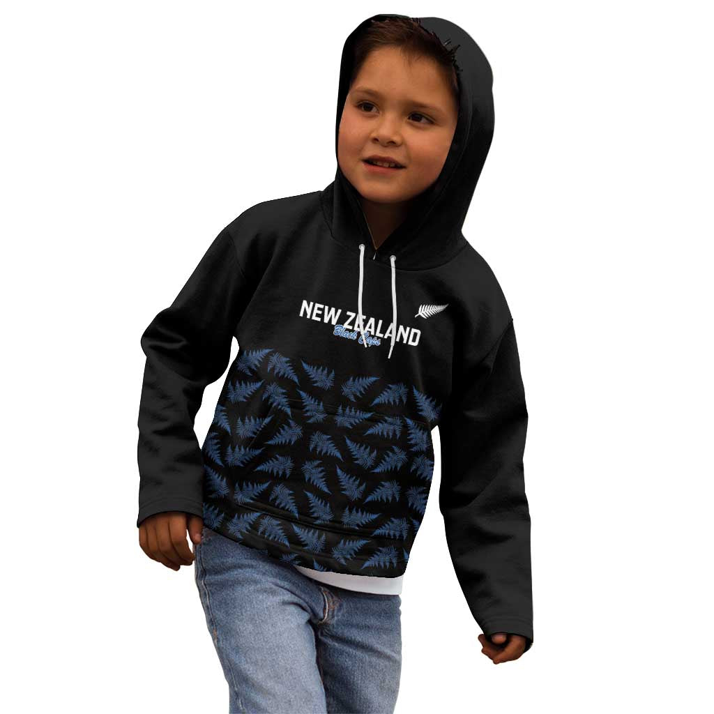 New Zealand Silver Fern Cricket Custom Kid Hoodie Black Cap T20 Version - Vibe Hoodie