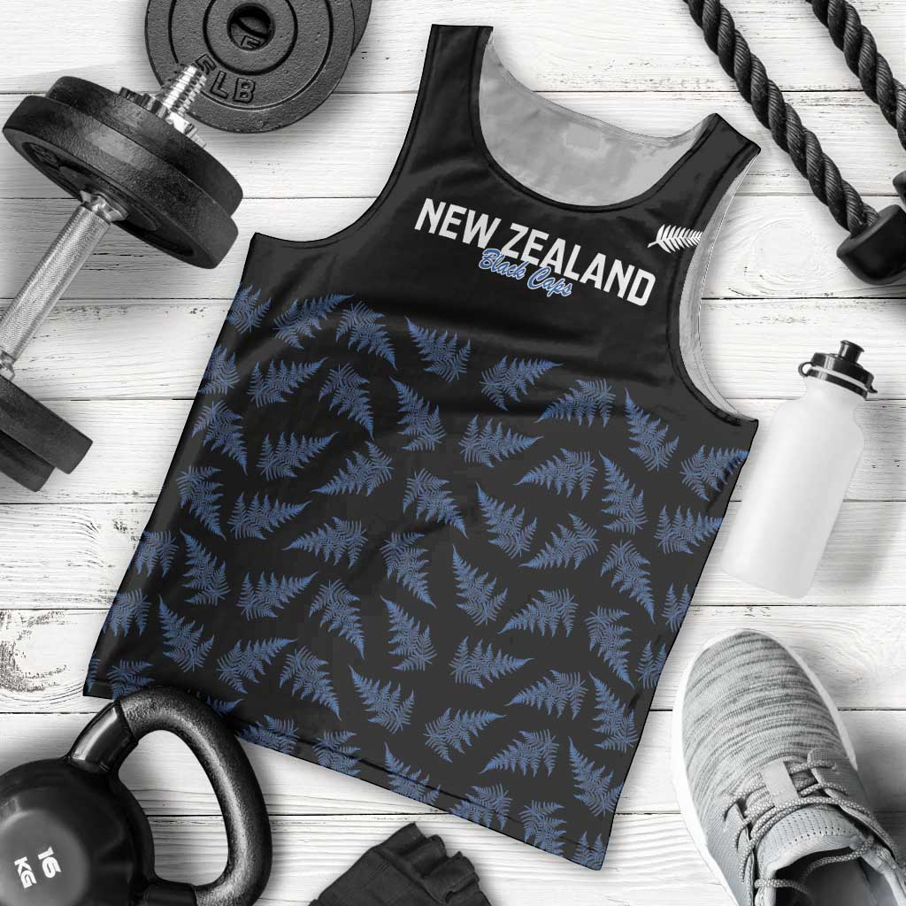 New Zealand Silver Fern Cricket Custom Men Tank Top Black Cap T20 Version - Vibe Hoodie