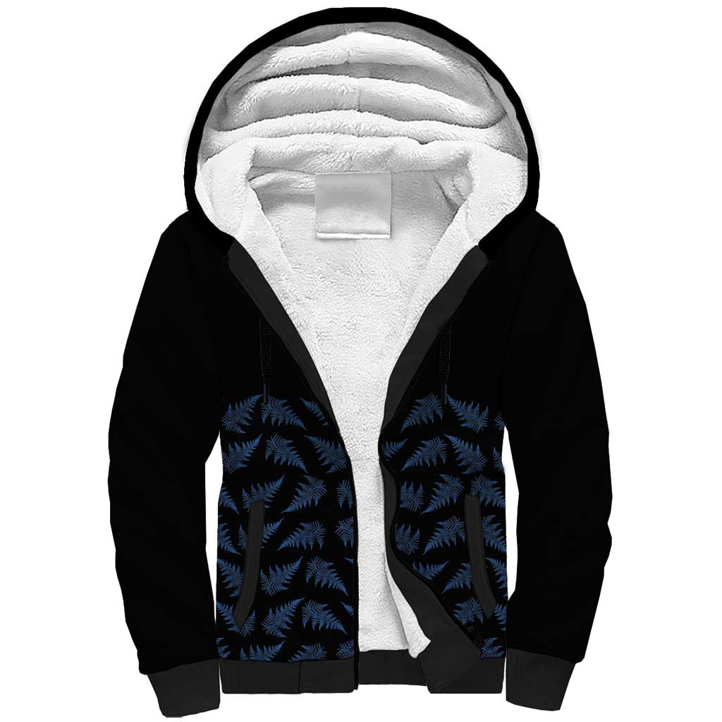 New Zealand Silver Fern Cricket Custom Sherpa Hoodie Black Cap T20 Version - Vibe Hoodie