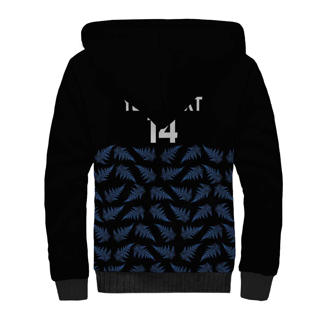 New Zealand Silver Fern Cricket Custom Sherpa Hoodie Black Cap T20 Version - Vibe Hoodie