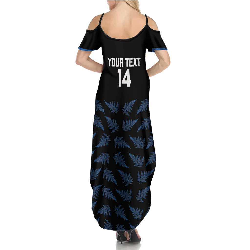 New Zealand Silver Fern Cricket Custom Summer Maxi Dress Black Cap T20 Version - Vibe Hoodie