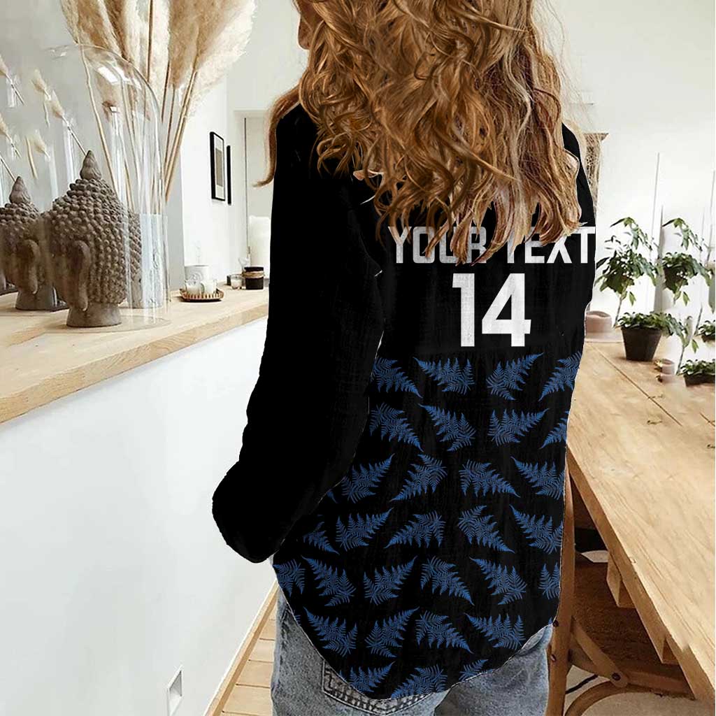 New Zealand Silver Fern Cricket Custom Women Casual Shirt Black Cap T20 Version - Vibe Hoodie