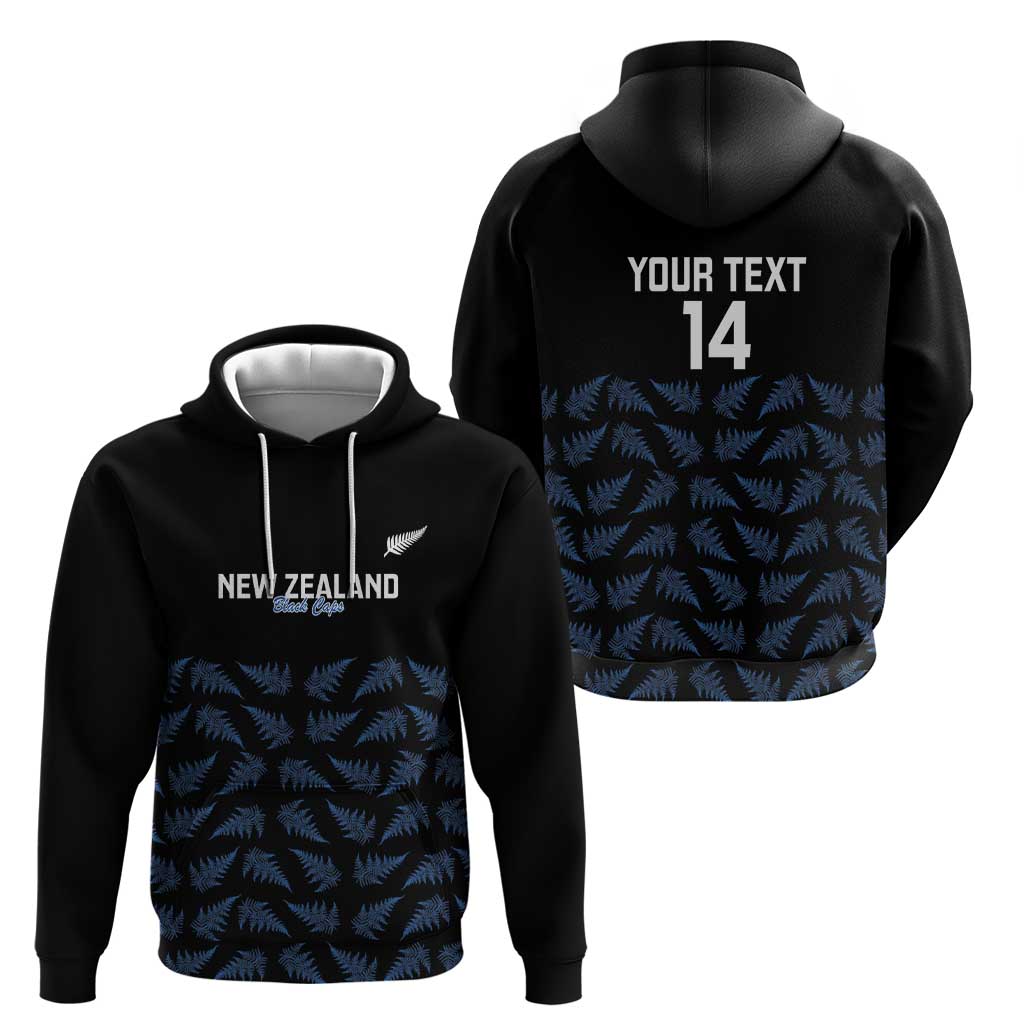 New Zealand Silver Fern Cricket Custom Zip Hoodie Black Cap T20 Version - Vibe Hoodie