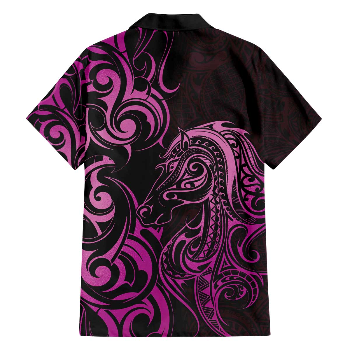 Pink Aoteara Horse Racing Family Matching Off The Shoulder Long Sleeve Dress and Hawaiian Shirt NZ Maori Pattern