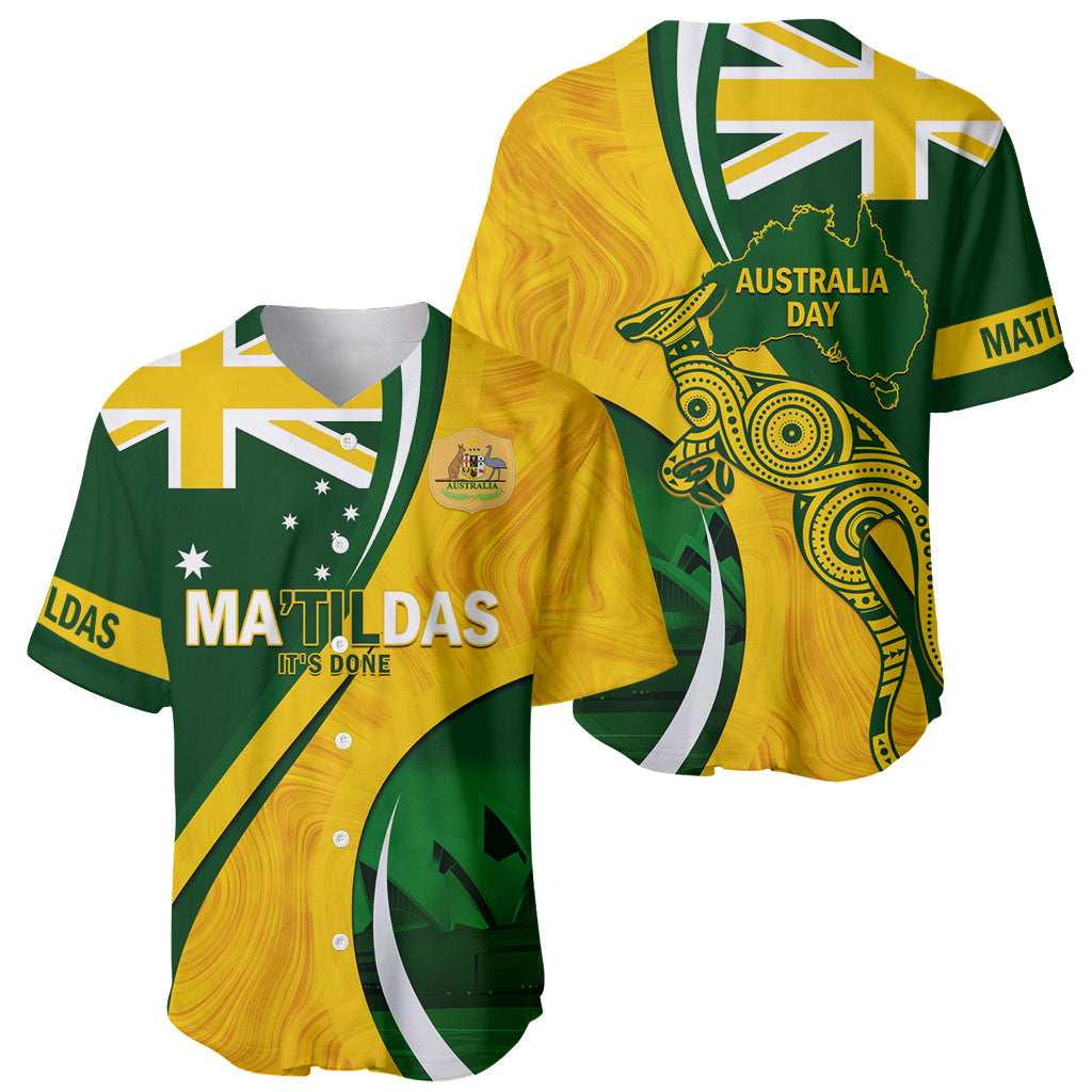 Matildas Soccer Baseball Jersey 2024 Happy Australia Day Kangaroo Aussie Proud - National Color - Vibe Hoodie Shop