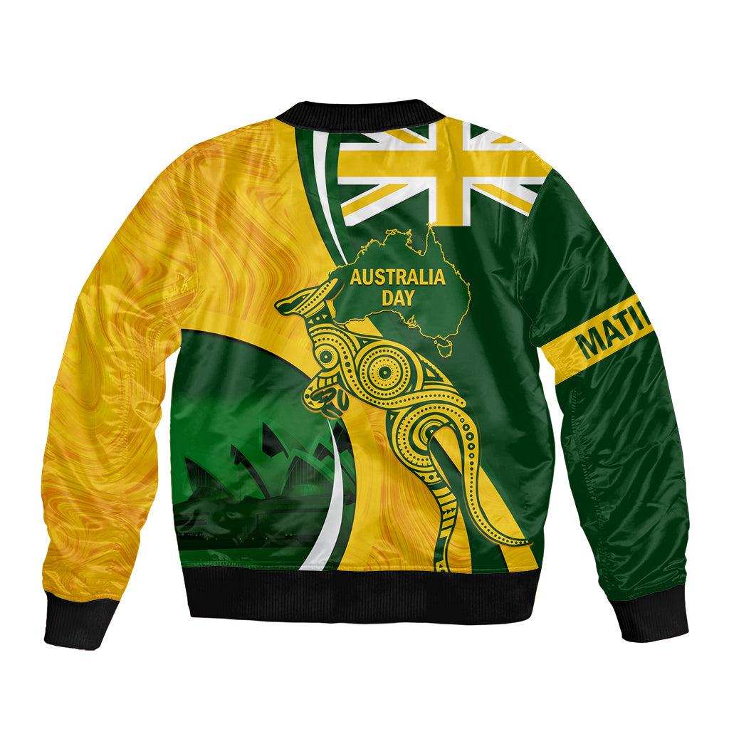 Matildas Soccer Bomber Jacket 2024 Happy Australia Day Kangaroo Aussie Proud - National Color - Vibe Hoodie Shop