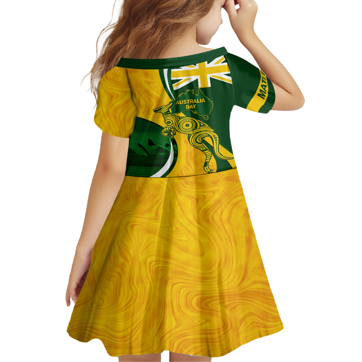 Matildas Soccer Family Matching Off Shoulder Long Sleeve Dress and Hawaiian Shirt 2024 Happy Australia Day Kangaroo Aussie Proud - National Color