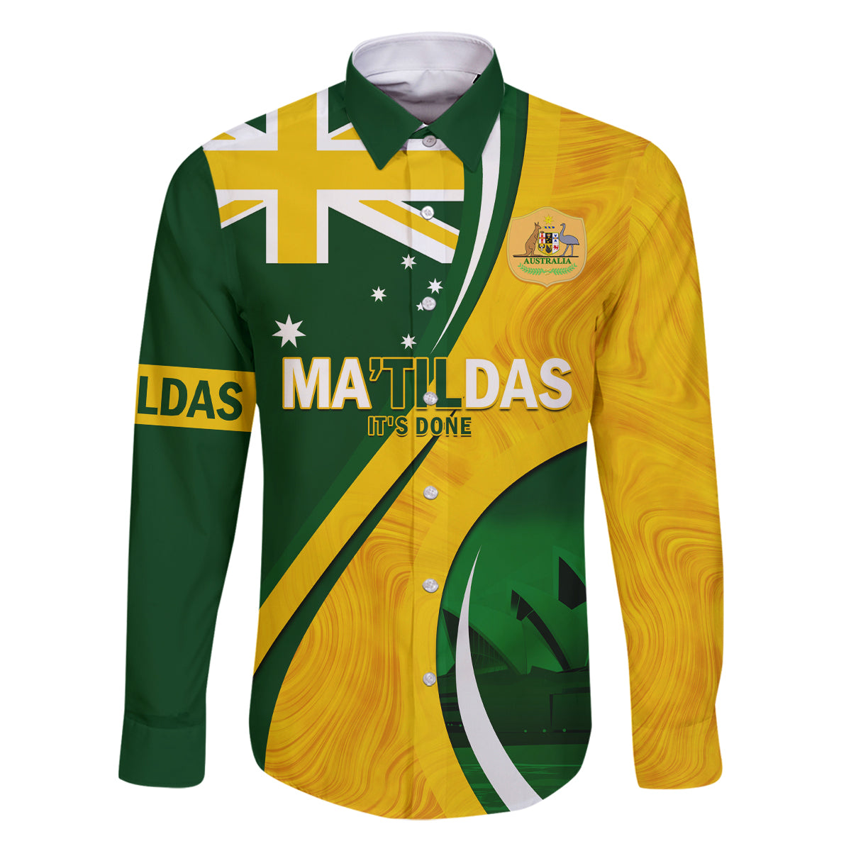 Matildas Soccer Family Matching Off Shoulder Long Sleeve Dress and Hawaiian Shirt 2024 Happy Australia Day Kangaroo Aussie Proud - National Color