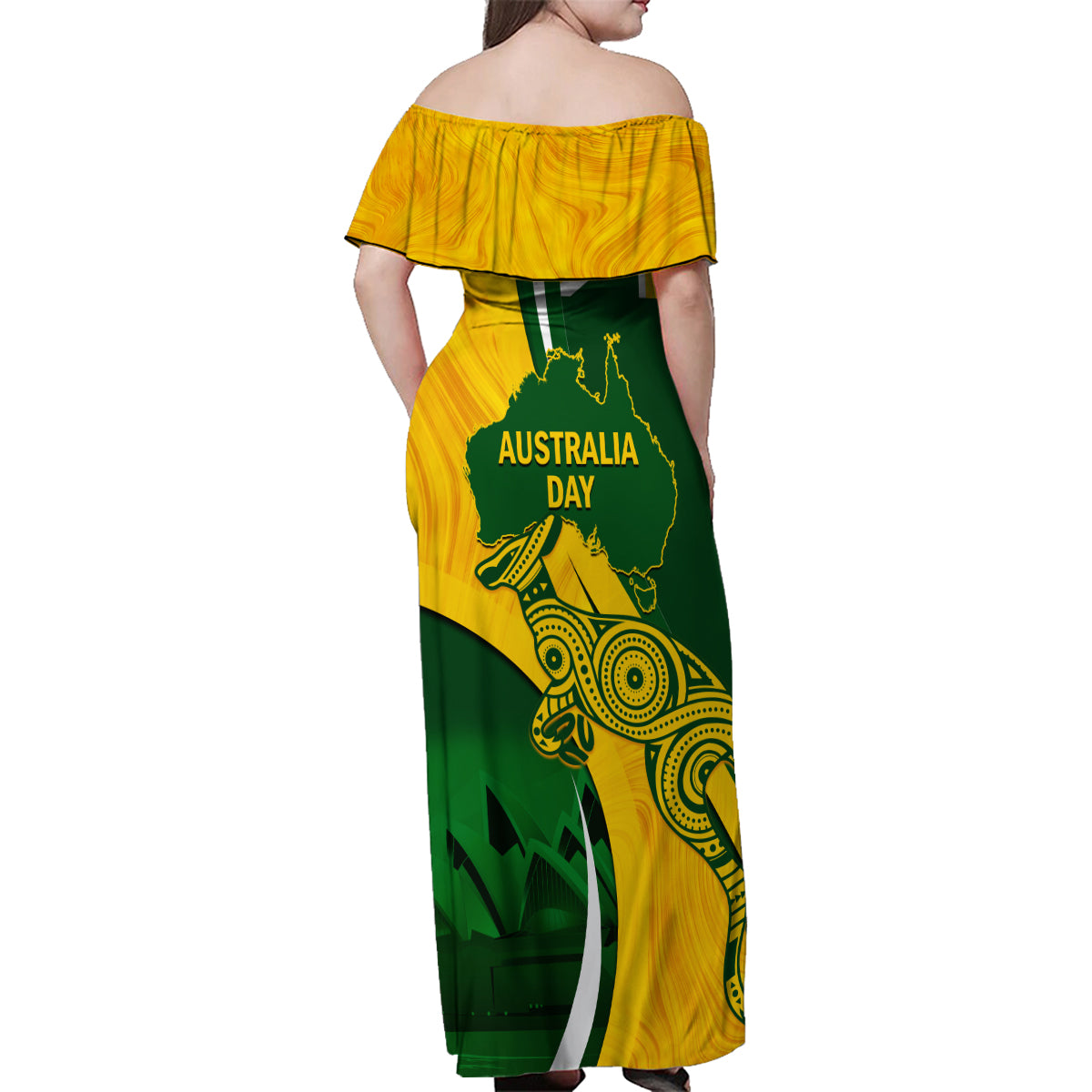 Matildas Soccer Family Matching Off Shoulder Maxi Dress and Hawaiian Shirt 2024 Happy Australia Day Kangaroo Aussie Proud - National Color