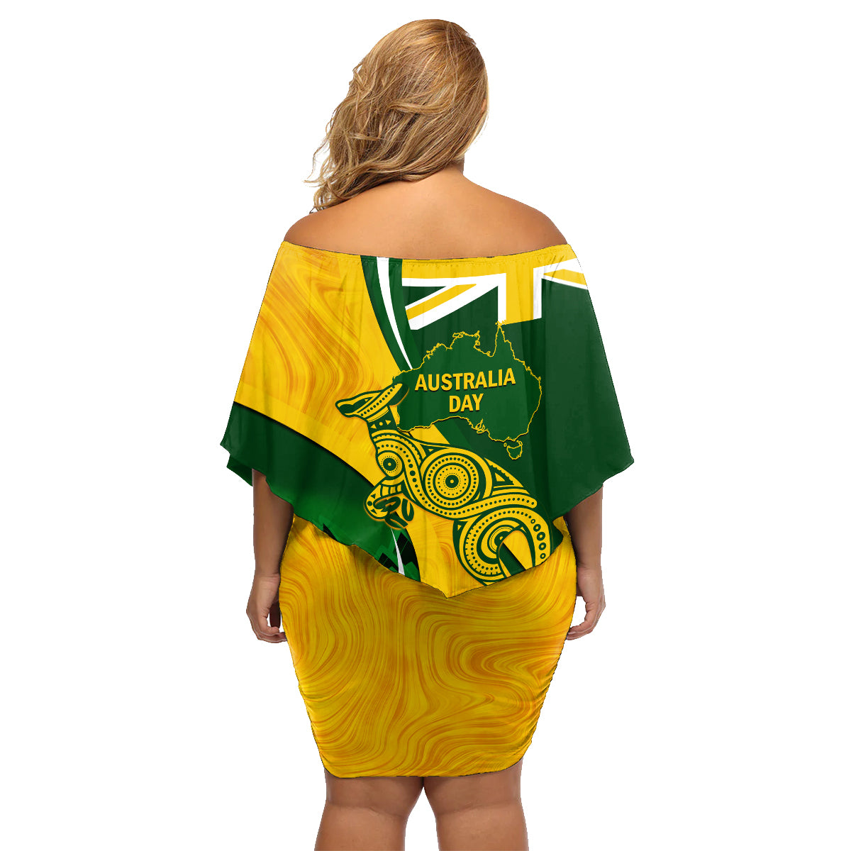 Matildas Soccer Family Matching Off Shoulder Short Dress and Hawaiian Shirt 2024 Happy Australia Day Kangaroo Aussie Proud - National Color