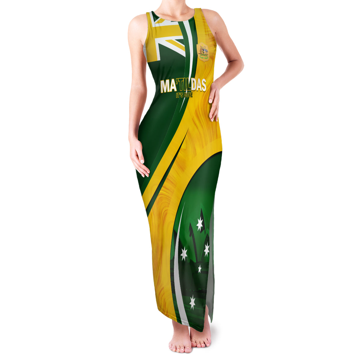 Matildas Soccer Family Matching Tank Maxi Dress and Hawaiian Shirt 2024 Happy Australia Day Kangaroo Aussie Proud - National Color