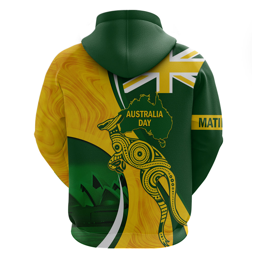 Matildas Soccer Hoodie 2024 Happy Australia Day Kangaroo Aussie Proud - National Color - Vibe Hoodie Shop