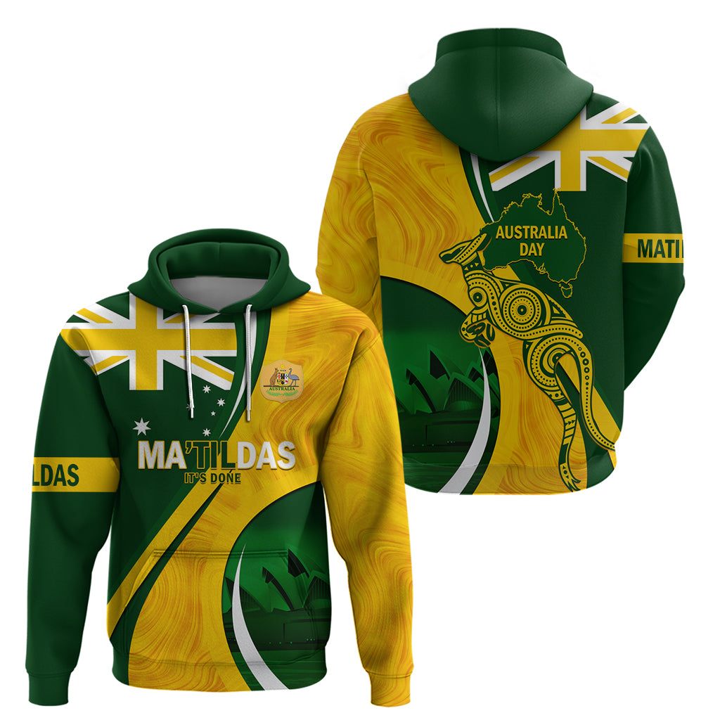 Matildas Soccer Hoodie 2024 Happy Australia Day Kangaroo Aussie Proud - National Color - Vibe Hoodie Shop