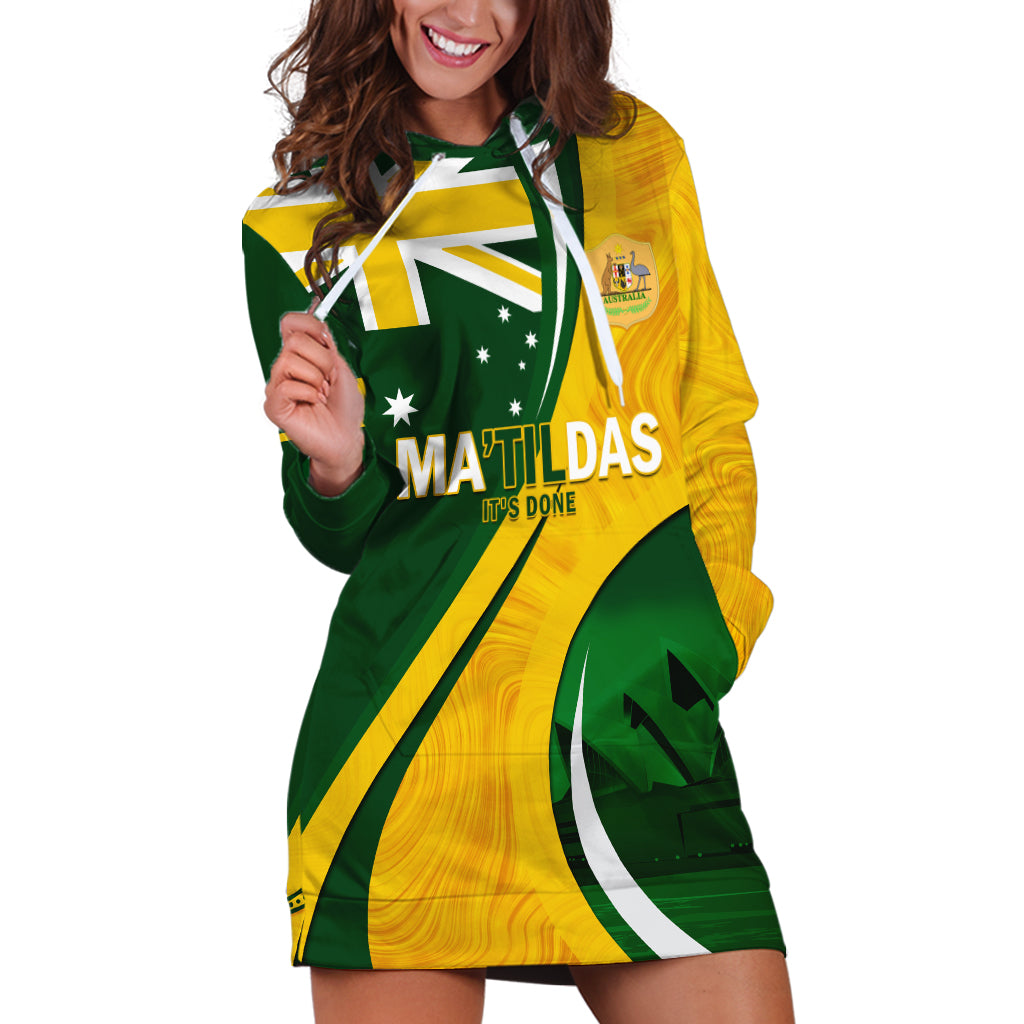 Matildas Soccer Hoodie Dress 2024 Happy Australia Day Kangaroo Aussie Proud - National Color - Vibe Hoodie Shop