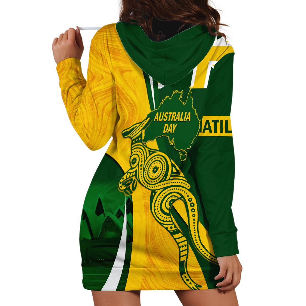 Matildas Soccer Hoodie Dress 2024 Happy Australia Day Kangaroo Aussie Proud - National Color - Vibe Hoodie Shop